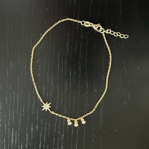 Gold Plated CZ Pavé Bezel Anklet